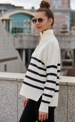 Джемпер F322-15115 white-black - Fine joyce фото 8