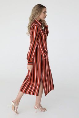 Платье-рубашка прямого кроя с поясом - Looklikecat фото 4