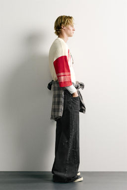 JEANS FLARE FIT COSTURAS / Negro - Zara фото 4