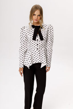 Костюм Pirs 6647 горохи на белом фоне+ черный