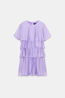 VESTIDO MINI VOLANTES / Lila claro - Zara фото 7