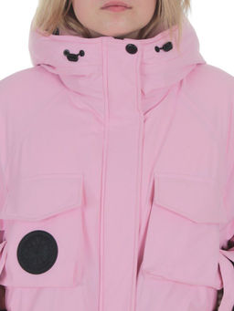 H24-280 PINK Куртка пуховая женская (белый утиный пух)