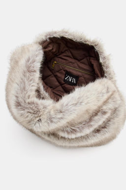 MAXI FAUX FUR BUCKET BAG - Zara фото 5