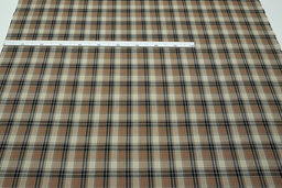 Фуле Клетка цв.карамельно-коричневый/бежевый/черный, ш.1.45м, хлопок-95%, п/э-5%, 150гр/м.кв - Купава фото 8