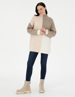 _ok Renkli Oversize Kazak