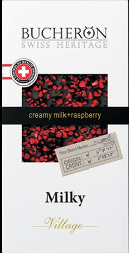 BUCHERON. Village. Молочный с малиной 85 гр. карт.пачка