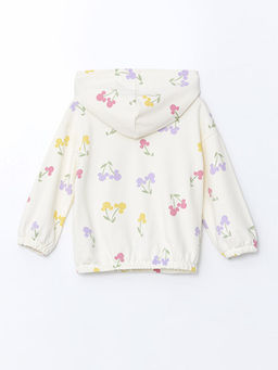 Kap??onlu Minnie Mouse Bask?l? K?z ?ocuk Fermuarl? Sweatshirt