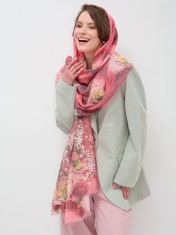 Большой красивый палантин. Рисунок нанесен вручную.ШЕЛК ВИСКОЗА ХЛОПОК - Tantino фото 8