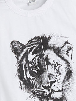 Bisiklet Yaka Bask?l? Erkek ?ocuk Atlet