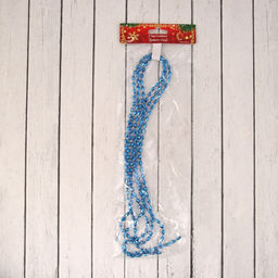 Цена за 4 шт. Бусы на ёлку 2 м d=3 мм Овалы грани синий - Зимнее волшебство фото 3