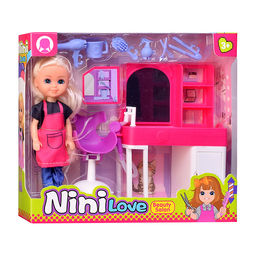 Кукла с аксессуарами "Парикмахер" в коробке