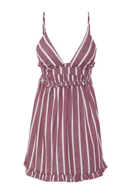 Bordo Cizgili Dokuma F?rf?rl? Plaj Mini Elbise TBESS25EL00148 - Trendyolmilla фото 5