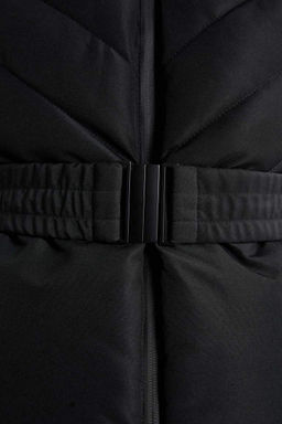 Водоотталкивающее пальто приталенного кроя с капюшоном DeFactoFit на флисовой подкладке  фото 9