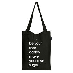 Шоппер LOREX COTTON SUGAR DADDY 38x44x6 см черный хлопок молния, карман с молнией внутри, ...