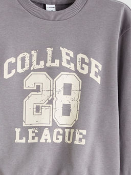 Yaz? Bask?l? Erkek ?ocuk Sweatshirt