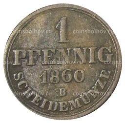 Монета 1 пфенниг 1860 года В Германские государства  Ганновер