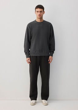Bisiklet Yaka Antrasit Basic Sweatshirt - Mavi фото 2