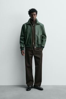 LEATHER BOMBER JACKET