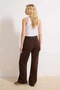 Ac?k Mavi Kemerli Yuksek Bel Wide Leg Palazzo Jeans TWOAW26JE00271 - Trendyolmilla фото 11