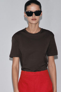 BASIC COTTON T-SHIRT - Zara фото 35