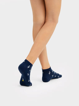 Набор детских коротких носков (3 пары) в синем цвете с рисунками - Mark formelle фото 2