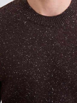 Bisiklet Yaka Y?n Kar???ml? Erkek Triko Kazak