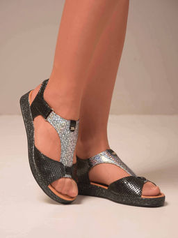 Босоножки 2001.159bl. Черный серый энгерек