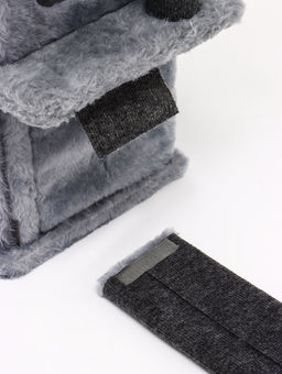 Домик для кошек с когтеточкой, квадратный, этажи 33 х 40 х 103 см, ковролин , серая