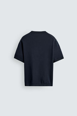 CAMISETA PUNTO LIGERO ALGOD?N / Marino - Zara фото 7