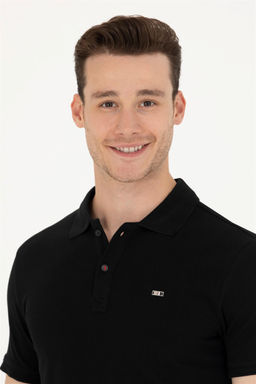 Мужская черная базовая футболка с воротником-поло - U.s. polo assn фото 10