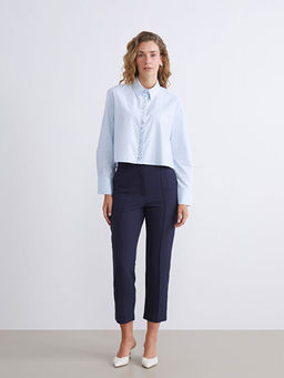 Parlak Ta?l? Oversize Poplin Kad?n G?mlek