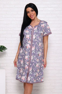 Халат женский с карманами на молнии "Розы" (933-5)