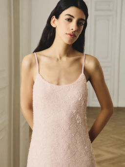 Двуслойное платье миди с пайетками / Zarina