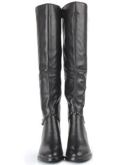 D8H098-07B-1BM BLACK Сапоги демисезонные женские (натуральная кожа, натуральная байка)