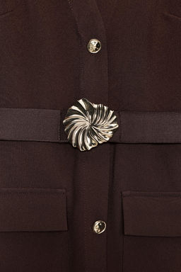BELTED CREPE MIDI DRESS - Zara фото 17