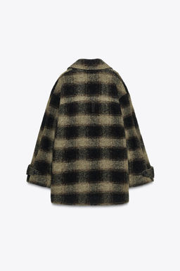 CHECK WOOL BLEND COAT ZW COLLECTION LIMITED EDITION