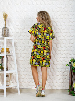 752/1 Платье"апельсин/малиновый"