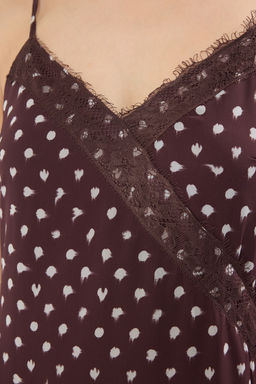 Trendyolmilla Siyah Animal Duz Kesim Dantel Detayl? Maxi Dokuma Elbise TWOSS25EL00711  фото 4