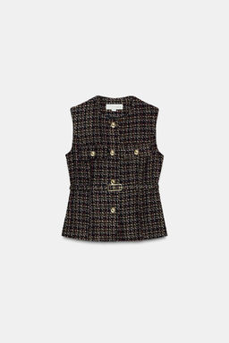 BELTED TEXTURED GILET - Zara фото 7