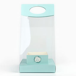 Коробка подарочная складная переноска для цветов, упаковка, Бирюза, 20?20?4 см