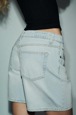 TRF MID-WAIST DENIM BERMUDA SHORTS - Zara фото 16