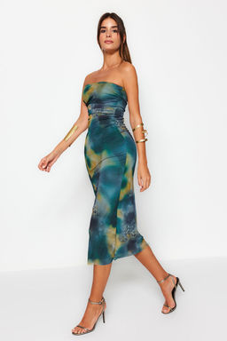 TRENDYOLMILLA Cok Renkli Vucuda Oturan Orme Tul S?k Abiye Elbise TPRAW24EL00303 фото 2