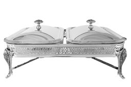 Блюдо с подогревом Британи, 47х28 см, 2 секции