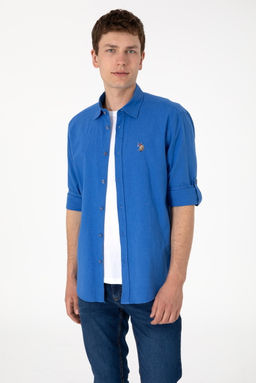 Erkek _ndigo Uzun Kollu Basic G_mlek Sepette S_rpriz _ndirim