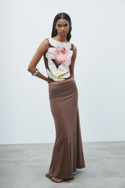 FLORAL POLYAMIDE TOP