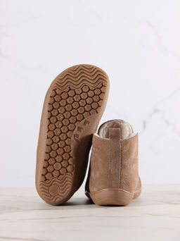 Босоногие ботинки 208.NATAbr.Серо-коричневая замша/Шерсть