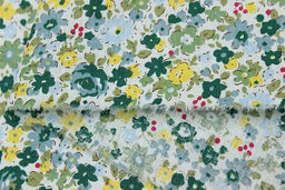 Импорт. хлопок Мелкая акварель (желтые, зеленые цветы), ВИД2, ш.1.5м, хлопок-100%, 100гр/м.кв - Купава фото 5