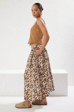 TRENDYOLMILLA Cok Renkli Animal Leopar Desenli A-line Maxi Boy Dokuma Etek TWOSS25ET00045 фото 2