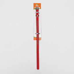 Ошейник рифленый с 2 рядами клепок, 33 х 1,2 см, ОШ 23-29, красный - Пижон фото 7