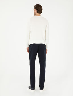 Lacivert Slim Fit Kanvas Pantolon